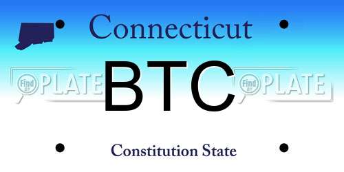 BTC Connecticut License Plate