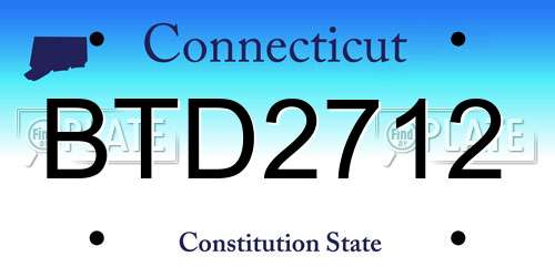BTD2712 Connecticut License Plate