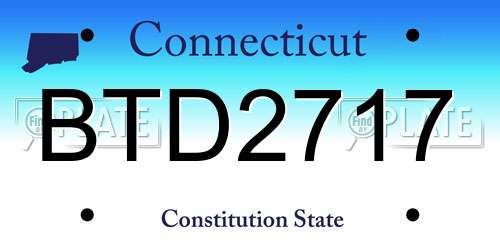 BTD2717 Connecticut License Plate