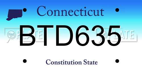 BTD635 Connecticut License Plate