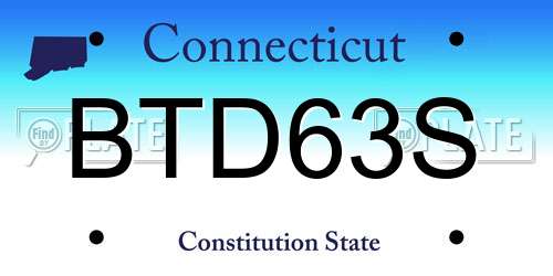 BTD63S Connecticut License Plate