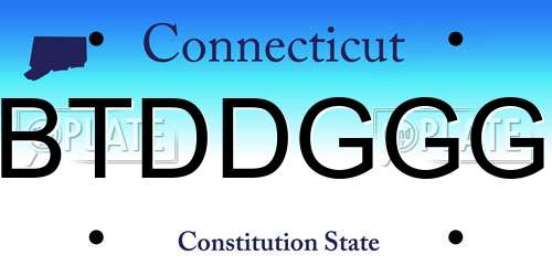 BTDDGGG Connecticut License Plate