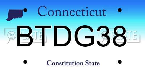 BTDG38 Connecticut License Plate