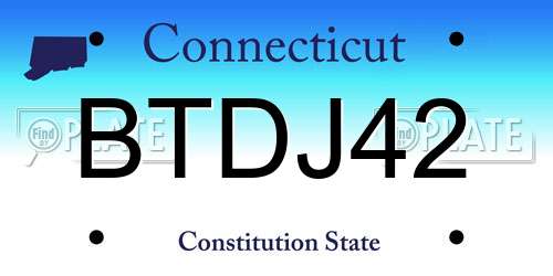 BTDJ42 Connecticut License Plate