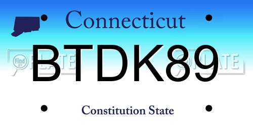 BTDK89 Connecticut License Plate