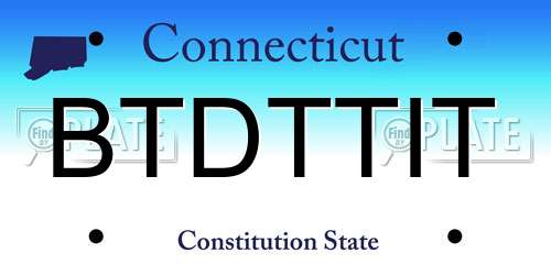 BTDTTIT Connecticut License Plate