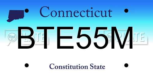 BTE55M Connecticut License Plate