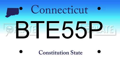 BTE55P Connecticut License Plate