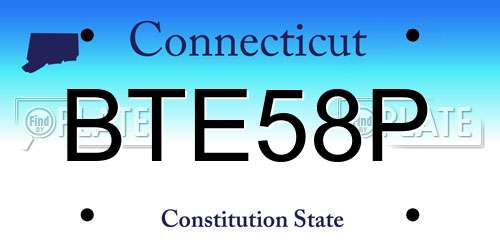 BTE58P Connecticut License Plate