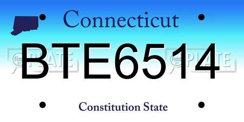 BTE6514 Connecticut License Plate