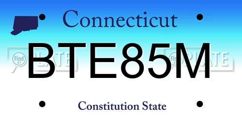 BTE85M Connecticut License Plate