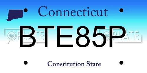 BTE85P Connecticut License Plate