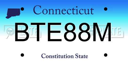 BTE88M Connecticut License Plate