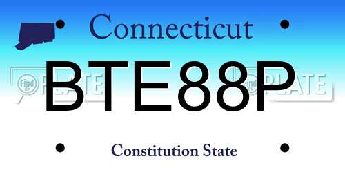 BTE88P Connecticut License Plate