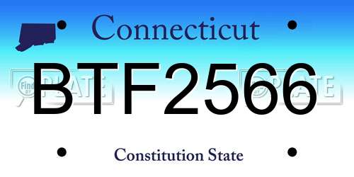 BTF2566 Connecticut License Plate