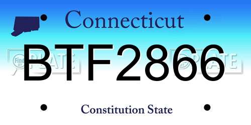 BTF2866 Connecticut License Plate
