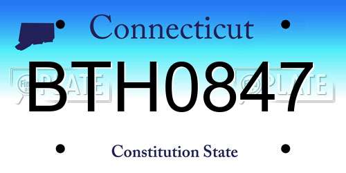 BTH0847 Connecticut License Plate