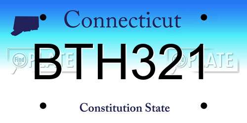 BTH321 Connecticut License Plate