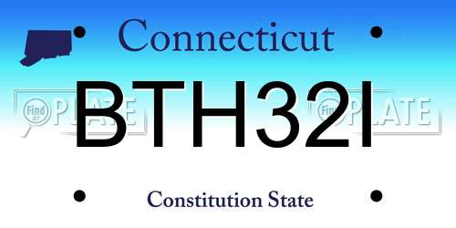 BTH32I Connecticut License Plate