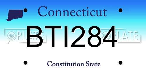 BTI284 Connecticut License Plate
