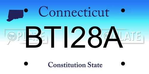 BTI28A Connecticut License Plate