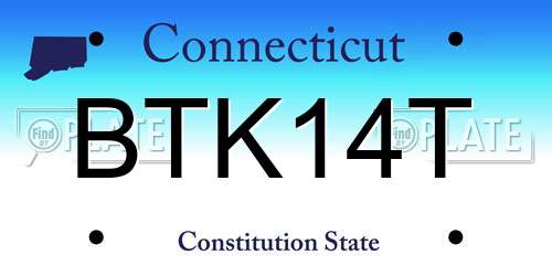 BTK14T Connecticut License Plate