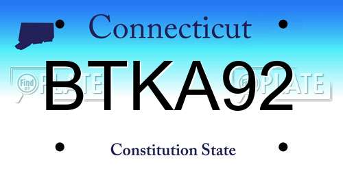 BTKA92 Connecticut License Plate