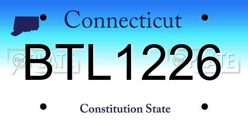 BTL1226 Connecticut License Plate
