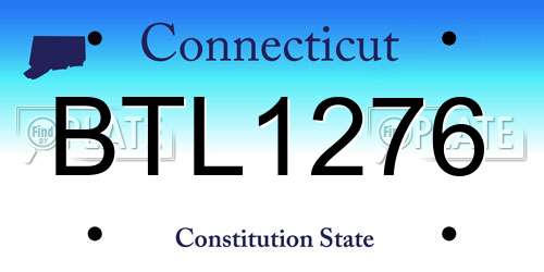 BTL1276 Connecticut License Plate