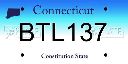 BTL137 Connecticut License Plate