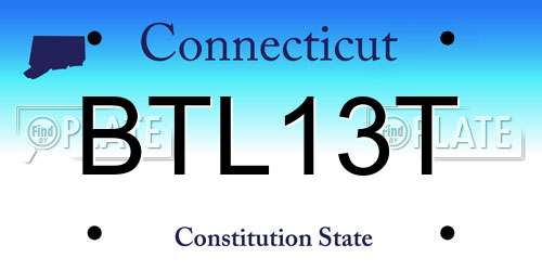 BTL13T Connecticut License Plate