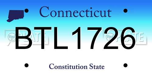 BTL1726 Connecticut License Plate