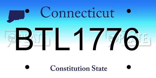 BTL1776 Connecticut License Plate