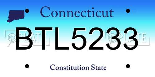 BTL5233 Connecticut License Plate