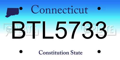 BTL5733 Connecticut License Plate