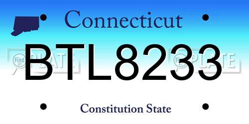 BTL8233 Connecticut License Plate