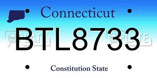 BTL8733 Connecticut License Plate
