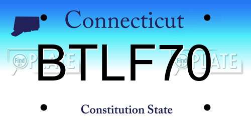 BTLF70 Connecticut License Plate