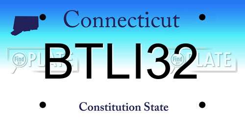 BTLI32 Connecticut License Plate