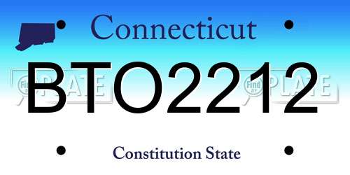 BTO2212 Connecticut License Plate