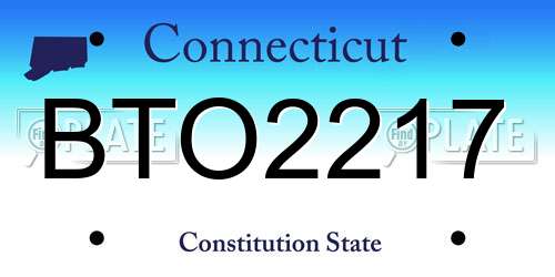 BTO2217 Connecticut License Plate