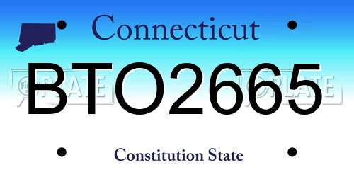 BTO2665 Connecticut License Plate