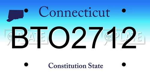 BTO2712 Connecticut License Plate