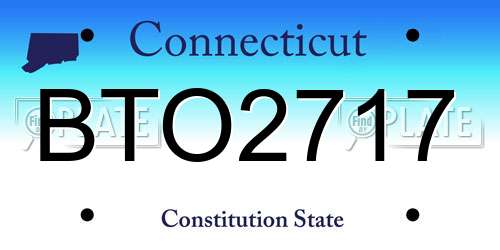 BTO2717 Connecticut License Plate
