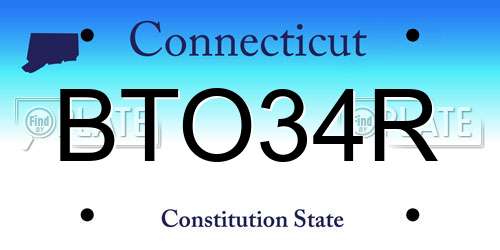 BTO34R Connecticut License Plate