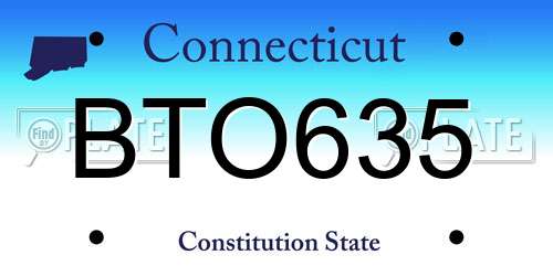 BTO635 Connecticut License Plate