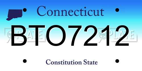 BTO7212 Connecticut License Plate