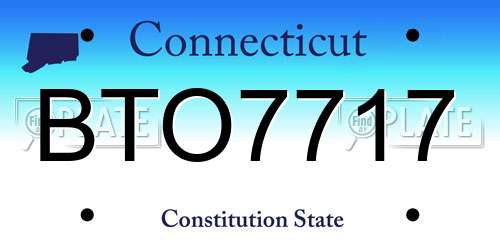 BTO7717 Connecticut License Plate