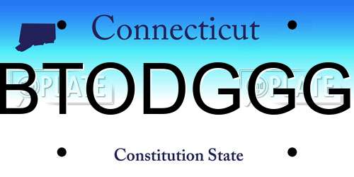 BTODGGG Connecticut License Plate