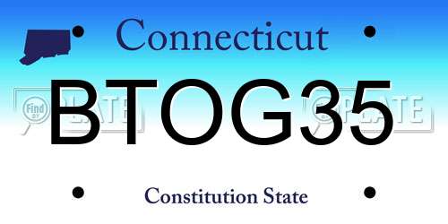 BTOG35 Connecticut License Plate